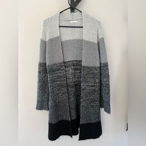 Long color block cardigan